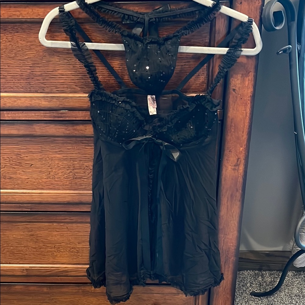 Victoria's Secret Black Lace Chemise